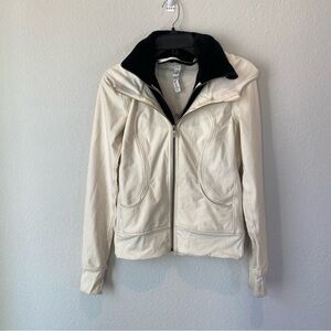 Lululemon Off White Scuba Jacket With Interior Vest Size 4